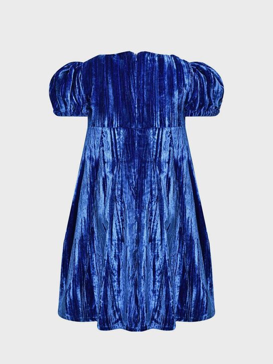 Платье из велюра с бантом, синее Eirene , арт.  | Фото 3