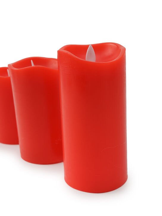 Набор красных восковых свечей из 3-х штук, 10, 12, 15 см Timstor , арт.  | Фото 5