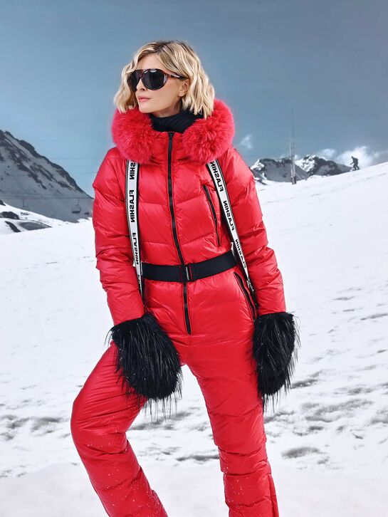 Комбинезон с меховой опушкой на капюшоне, красный Freedomday , арт.  | Фото 3