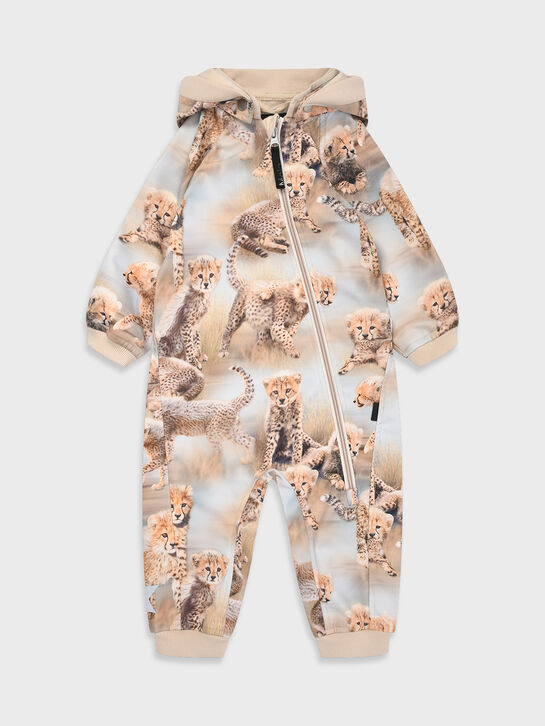 Комбинезон с принтом леопардов, бежевый Molo , арт.  | Фото 1