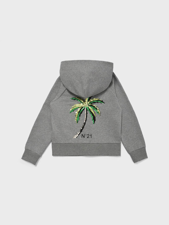 Куртка спортивная с пальмой из пайеток, серая N21 , арт.  | Фото 2