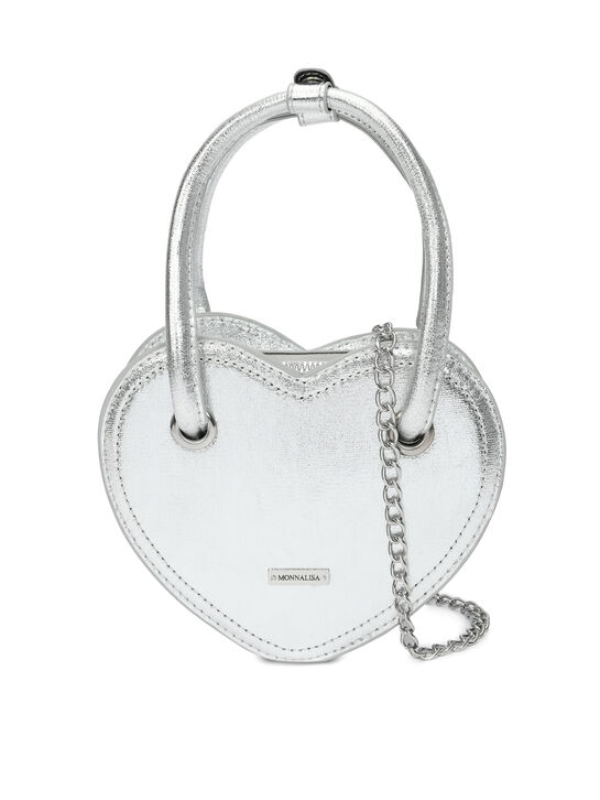 Сумка в форме сердца, серебристая Monnalisa , арт.  | Фото 3