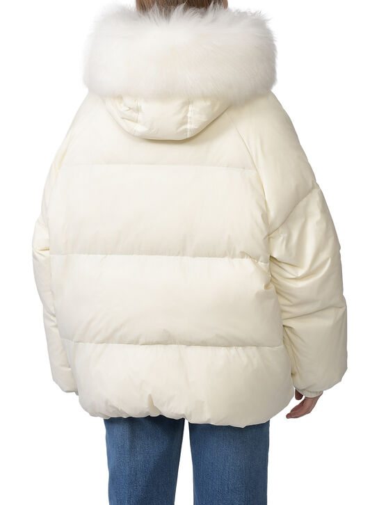 Куртка-пуховик с отделкой из овчины Yves Salomon , арт.  | Фото 7