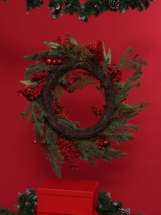 Рождественский венок с хвойным декором и ягодами, 70 см Goodwill , арт.  | Фото 3