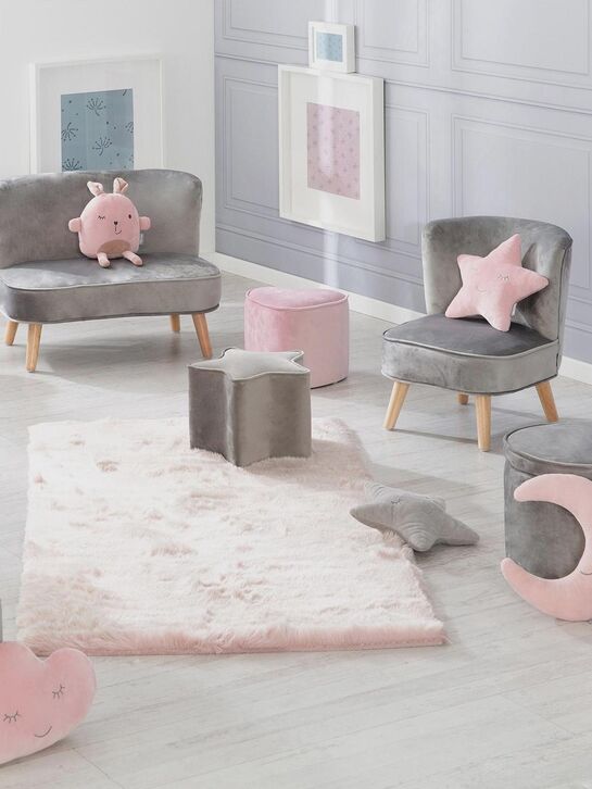 Детское велюровое кресло Lil Sofa, серый Roba , арт.  | Фото 3