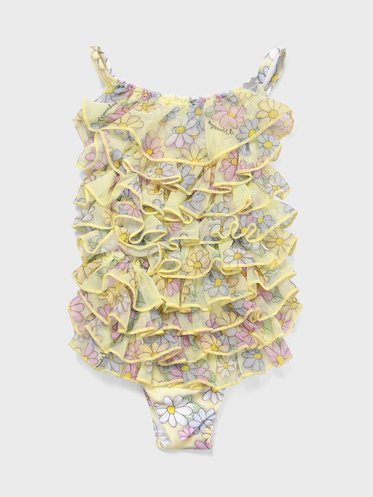 Купальник с принтом цветов, желтый Monnalisa , арт.  | Фото 1