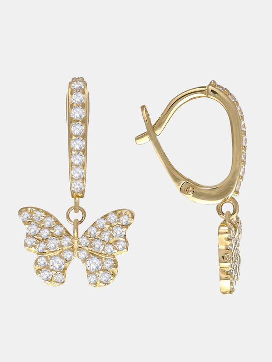 Серьги &quot;Бабочки&quot;, золото 585 Sneak Peek , арт.  | Фото 1