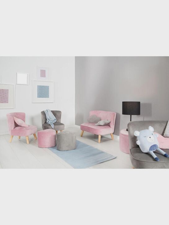 Детское велюровое кресло Lil Sofa, серый Roba , арт.  | Фото 14