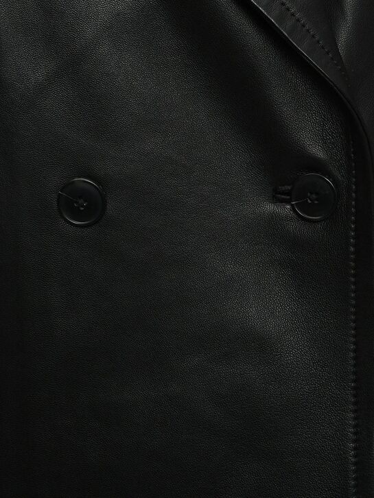 Двубортная кожаная куртка, черная Yves Salomon , арт.  | Фото 8