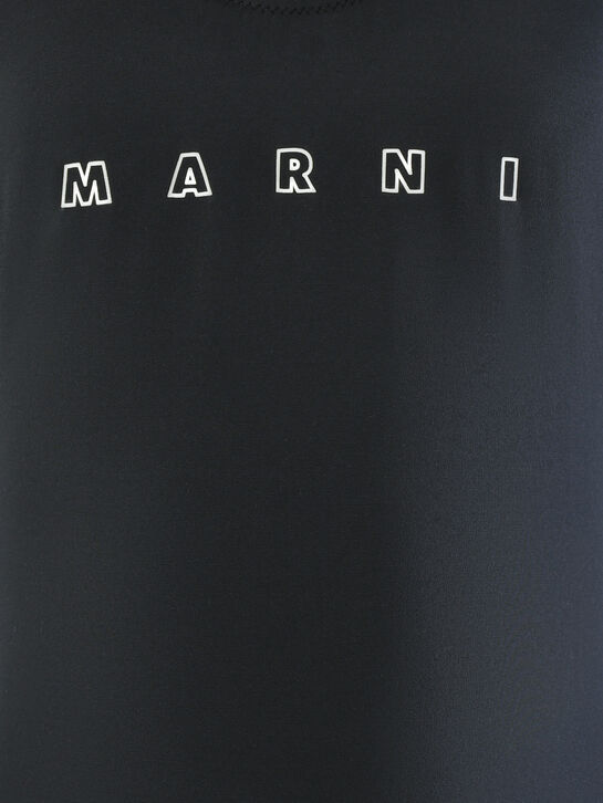 Купальник слитный с белым логотипом, черный MARNI , арт.  | Фото 3