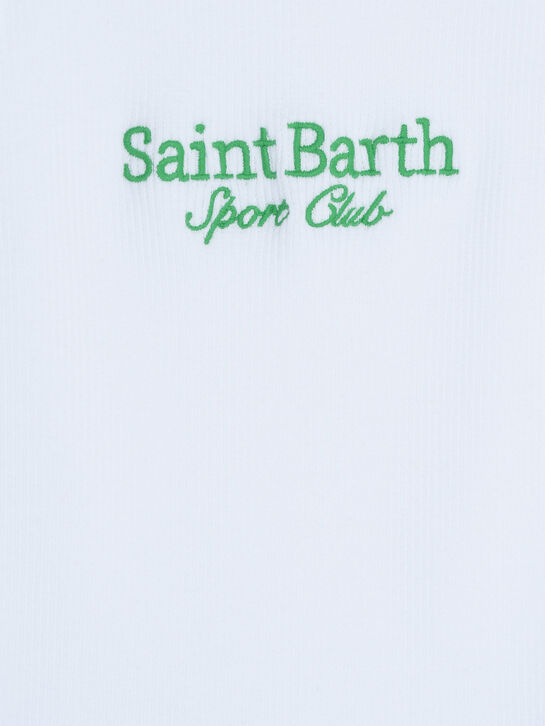 Майка с зеленым лого, белая Saint Barth , арт.  | Фото 3
