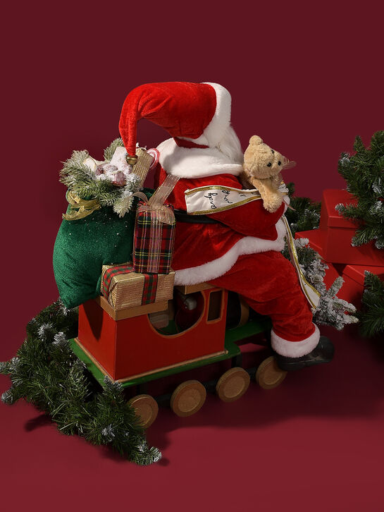 Новогодний сувенир Санта с подарками на поезде, LED, 60x35x62 см Timstor , арт.  | Фото 4