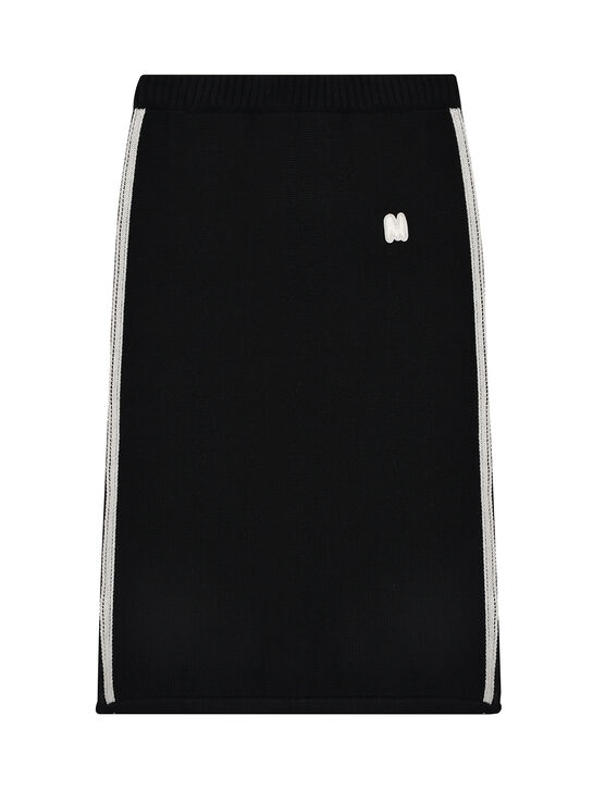Юбка с лампасами, черная MSGM , арт.  | Фото 1