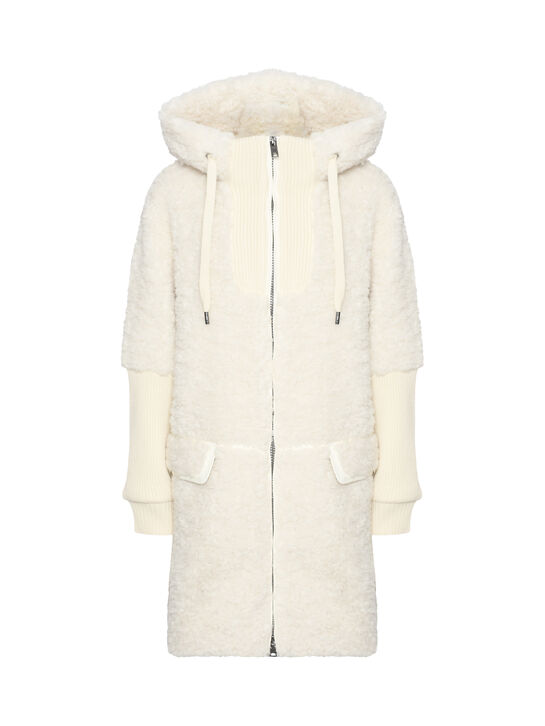 Пальто укороченное из эко-меха, белое Diego M , арт.  | Фото 1