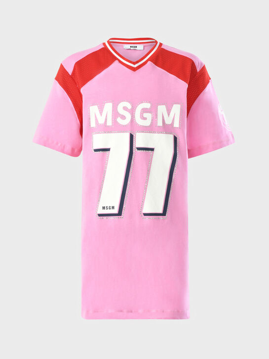 Платье с принтом логотопа, розовое MSGM , арт.  | Фото 1