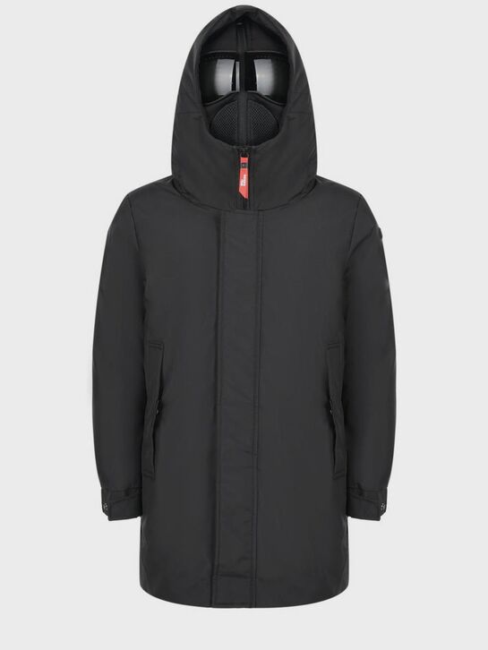 Черная удлиненная куртка с очками на капюшоне AI RIDERS ON THE STORM , арт.  | Фото 1