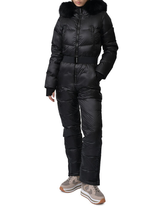 Комбинезон с меховой опушкой на капюшоне, черный Freedomday , арт.  | Фото 3
