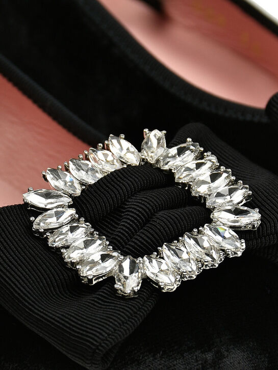 Бархатные туфли с бантом на каблуке Pretty Ballerinas , арт.  | Фото 6