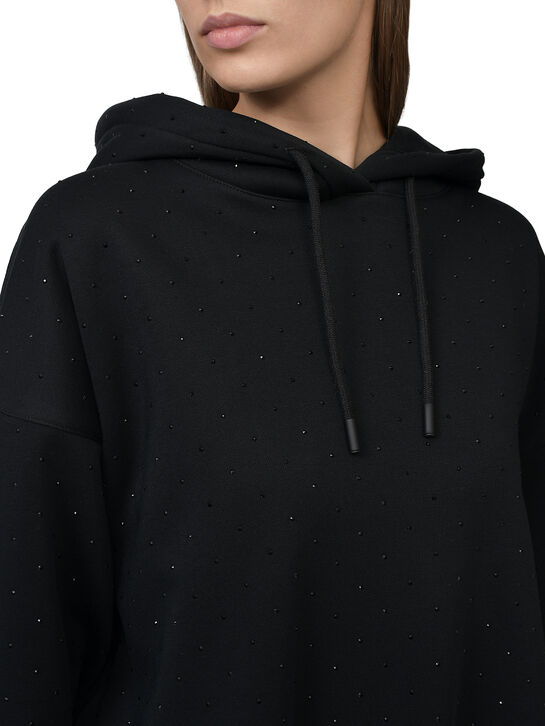 Толстовка-худи со стразами, черная Flashin , арт.  | Фото 5
