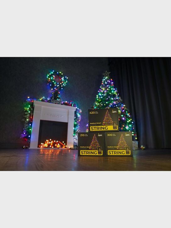 Гирлянда STRING 300 ламп, 2400см, RGB, Многоцветный + Белый , Управление через приложение LinkedSparx , арт.  | Фото 6