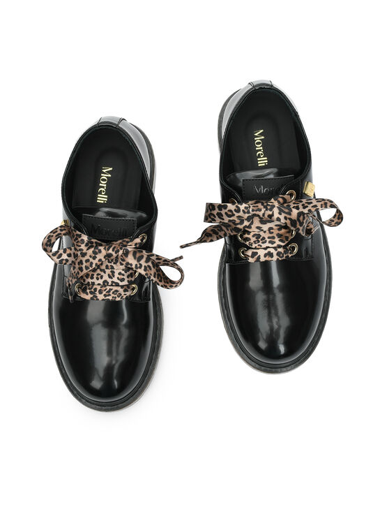 Ботинки с леопардовыми шнурками, черные Morelli , арт.  | Фото 4