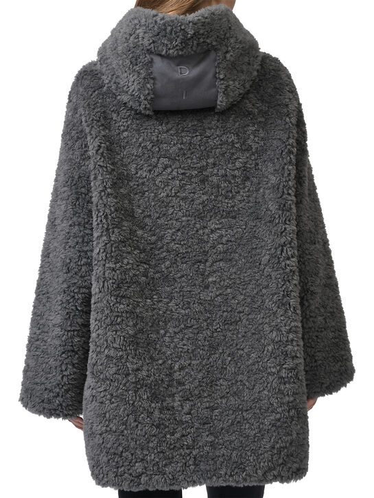 Пальто укороченное из эко-меха, серое Diego M , арт.  | Фото 6