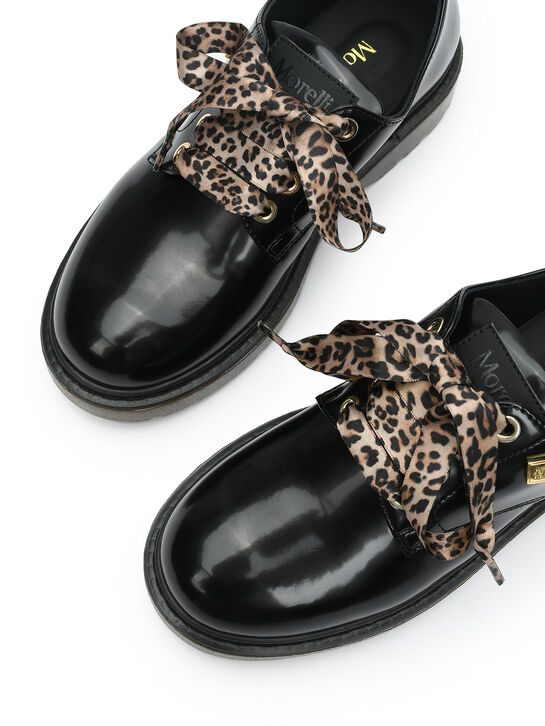 Ботинки с леопардовыми шнурками, черные Morelli , арт.  | Фото 5