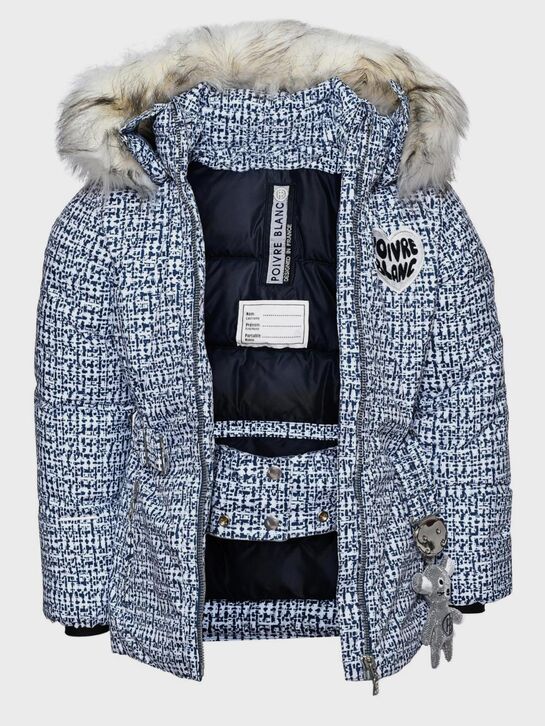 Куртка с капюшоном и поясом, синяя Poivre Blanc , арт.  | Фото 3