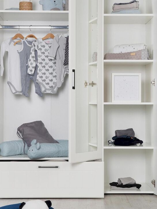 Трехстворчатый шкаф Sylt Baby с зеркалом, белый Roba , арт.  | Фото 9