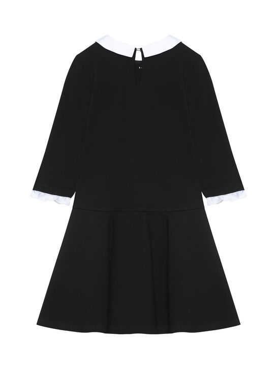 Платье с белым воротником, черное Monnalisa , арт.  | Фото 2