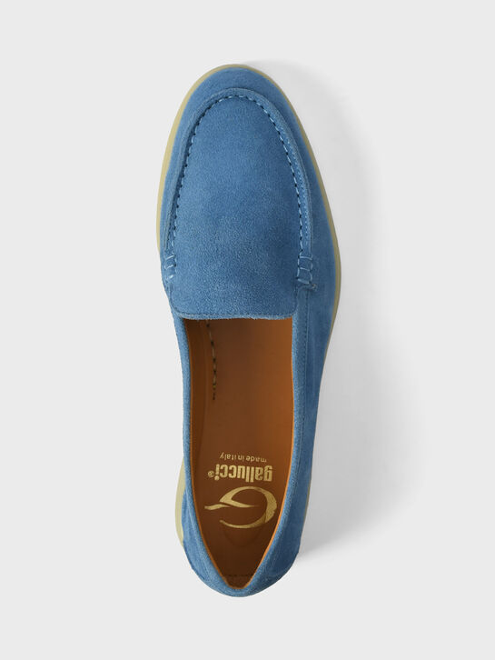 Лоферы замшевые, синие Gallucci , арт.  | Фото 4