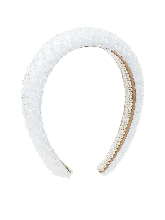 Ободок со стразами, белый Junona , арт.  | Фото 1