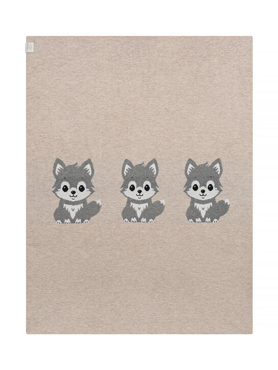 Плед вязаный с декором &quot;волчонок&quot; Maglificio di Verona , арт.  | Фото 2