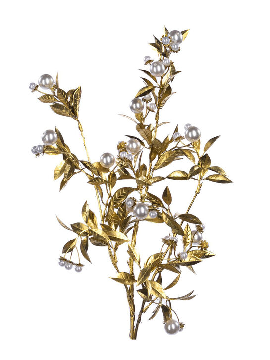 Декоративный стебель с листьями и перламутровыми бусинами, 74 см Goodwill , арт.  | Фото 1