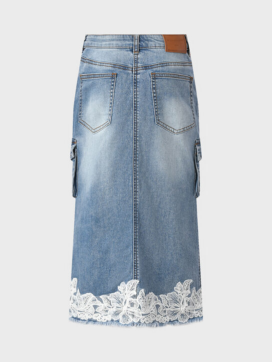 Юбка миди с кружевом и карманами-карго Ermanno Scervino , арт.  | Фото 2