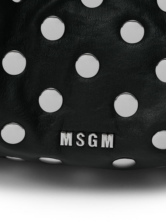 Сумка из эко-кожи с заклепками, черная MSGM , арт.  | Фото 3