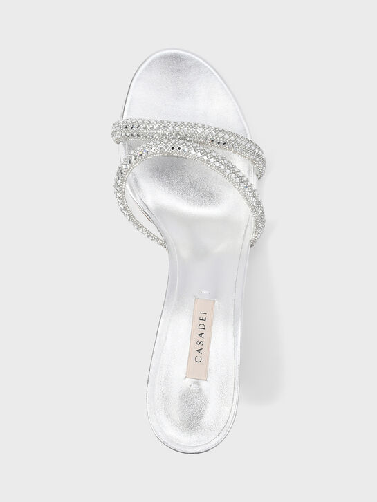 Босоножки Julia на каблуке, серебристые Casadei , арт.  | Фото 4