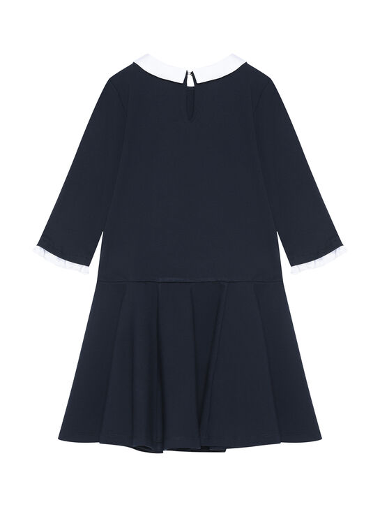 Платье с белым воротником, синее Monnalisa , арт.  | Фото 2