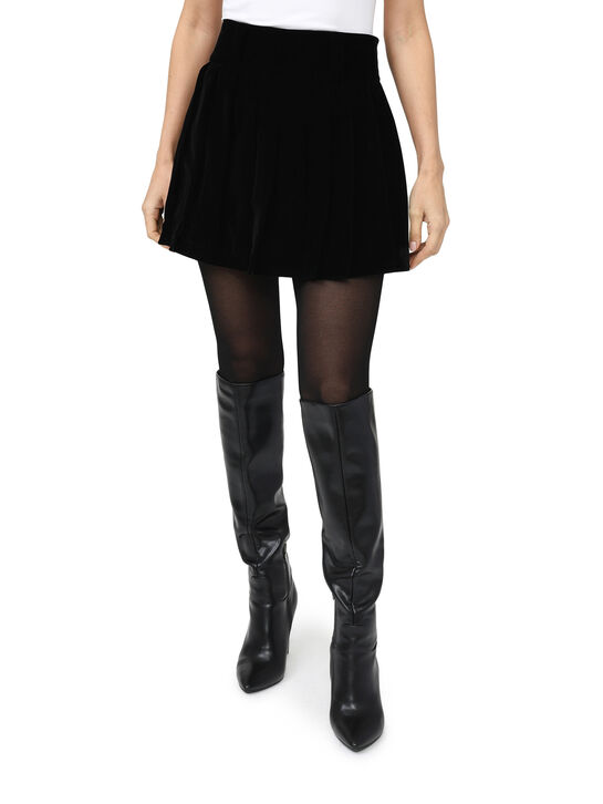 Юбка бархатная со складками, черная ALINE , арт.  | Фото 3