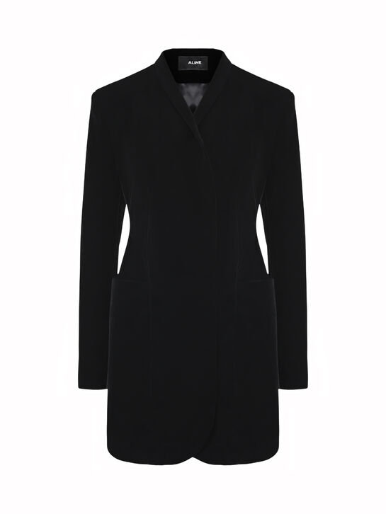 Платье-мини из черного бархата ALINE , арт.  | Фото 1