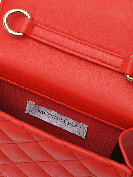 Сумка с ручкой из жемчужин, красная Monnalisa , арт.  | Фото 4