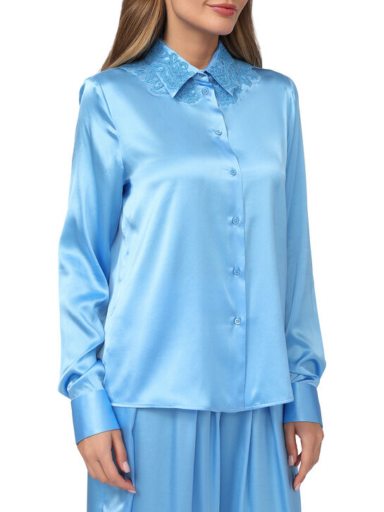 Рубашка из голубого шелка Ermanno Scervino , арт.  | Фото 3