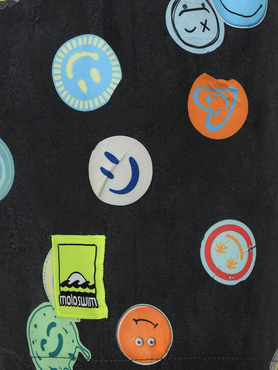 Шорты для купания с принтом смайликов, черные Molo , арт.  | Фото 3