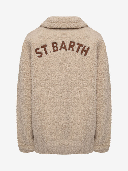 Куртка-бомбер с патчем на спине, кремовая Saint Barth , арт.  | Фото 2