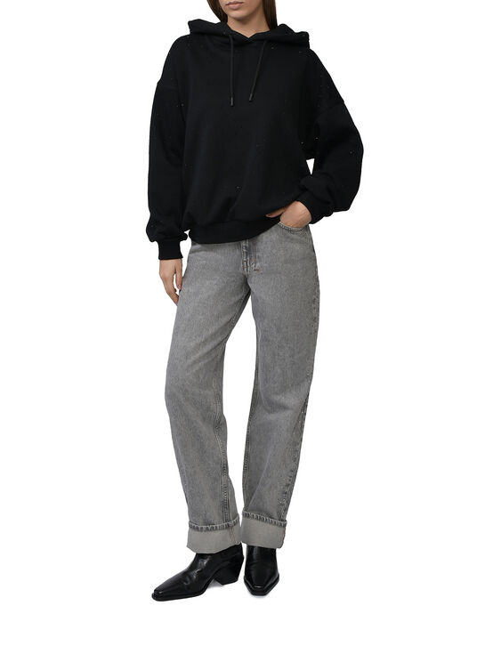 Толстовка-худи со стразами, черная Flashin , арт.  | Фото 2