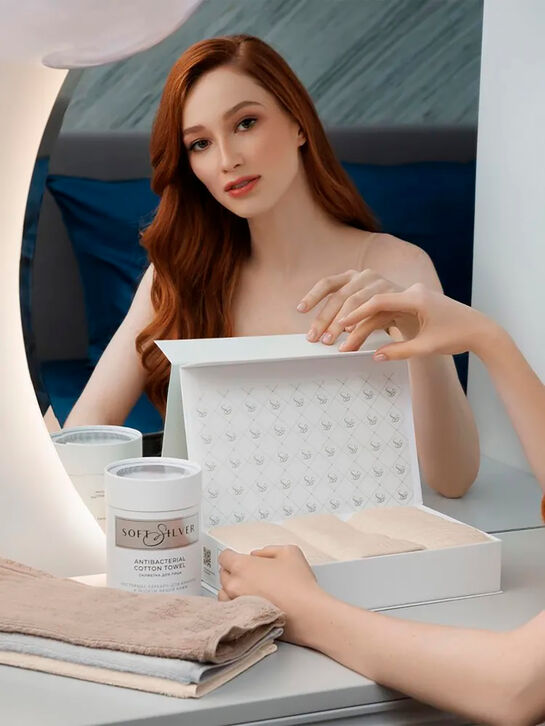 Набор полотенец 3шт 30x30см, Soft touch Soft Silver , арт.  | Фото 6