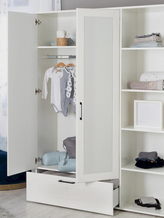 Трехстворчатый шкаф Sylt Baby с зеркалом, белый Roba , арт.  | Фото 4