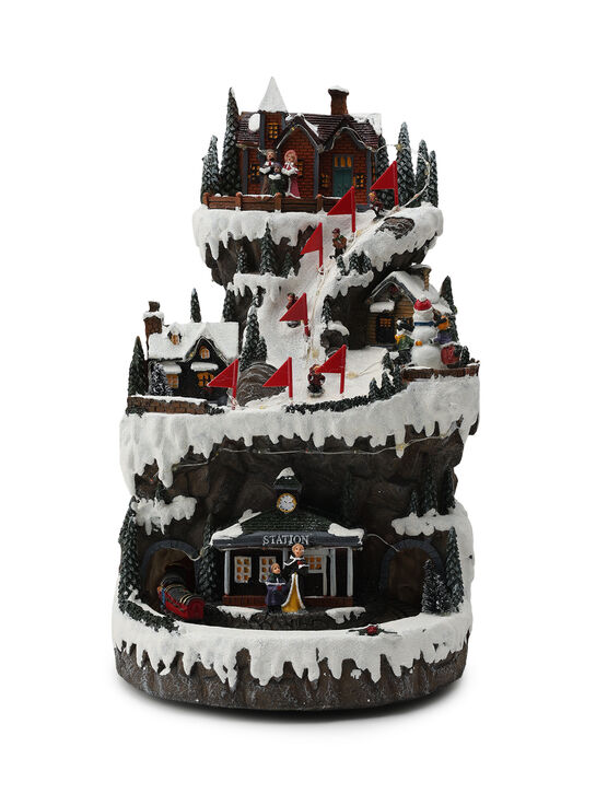 Новогодний сувенир &quot;Освещенная горная сцена. Поезд,&quot; 8 .мелодий Musicboxworld , арт.  | Фото 1