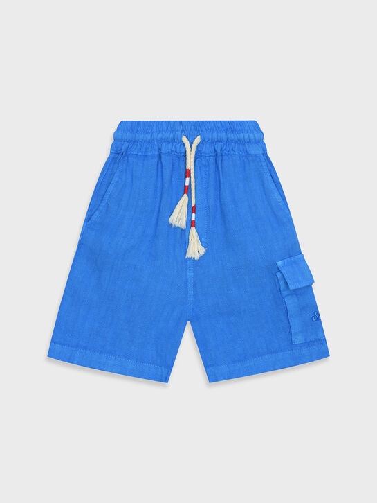 Бермуды льняные с карманами-карго, синие Saint Barth , арт.  | Фото 1