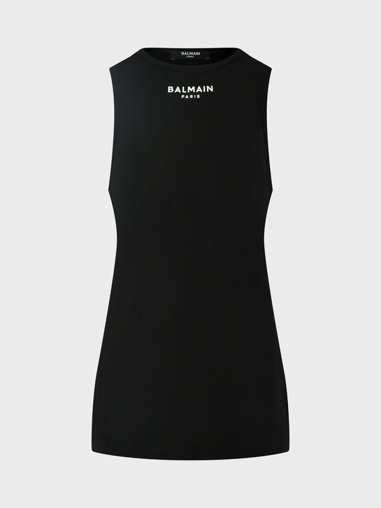 Черный топ с белым логотипом Balmain , арт.  | Фото 1